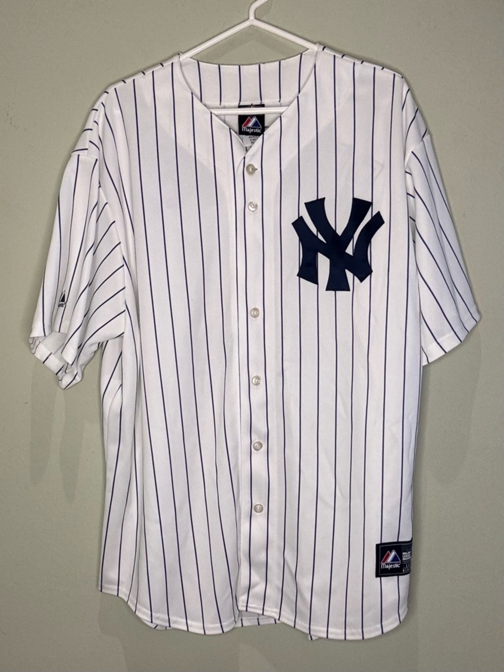 Majestic Alex Rodriguez New York Yankees pinstripe home jersey, size XL